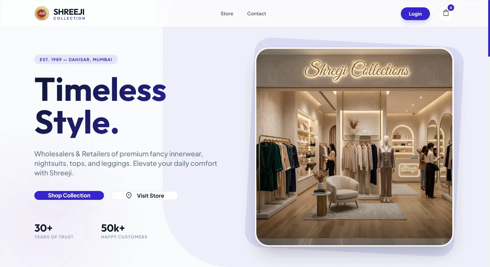 Shreeji Collection - E-Commerce store portfolio project by Raj Simaria